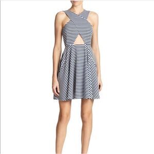 Torn by Rony Kobo Vered Blue Stripe Dress XS